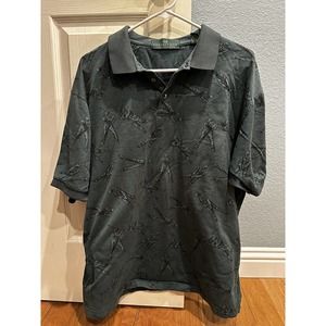 Vintage Embassy Row Men's Green Golf Polo XL All Over Print!!